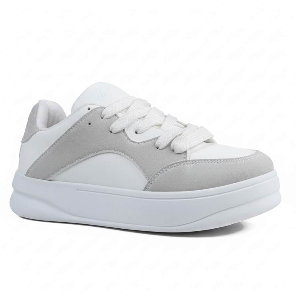 كوتشي زارا - منظر جانبي يبرز الجلد والشمواه الفاخر والنعل الخفيف المريح
