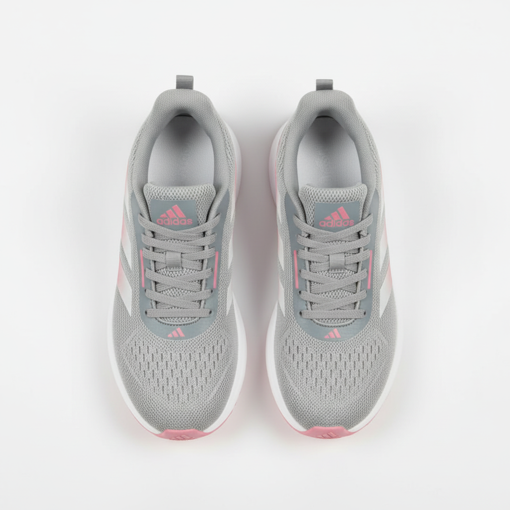 كوتشي اديداس حريمي - منظر من الخلف يوضح التصميم الثابت الداعم للقدم والشعار الثلاثي
